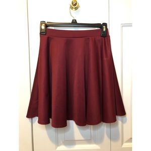 Burgundy/ Maroon Skater Skirt